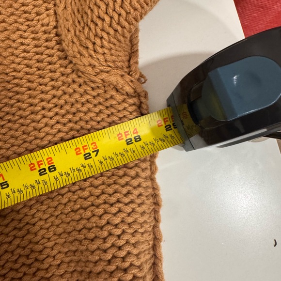 Free People Camel Brown Alli V-Neck Heavy Knit Oversize Sweater Sz S NWT - Picture 14 of 14